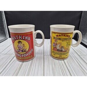 1992 Watkins Heritage Collection Advertising Coffee Mugs - Lot of 2 - Vintage